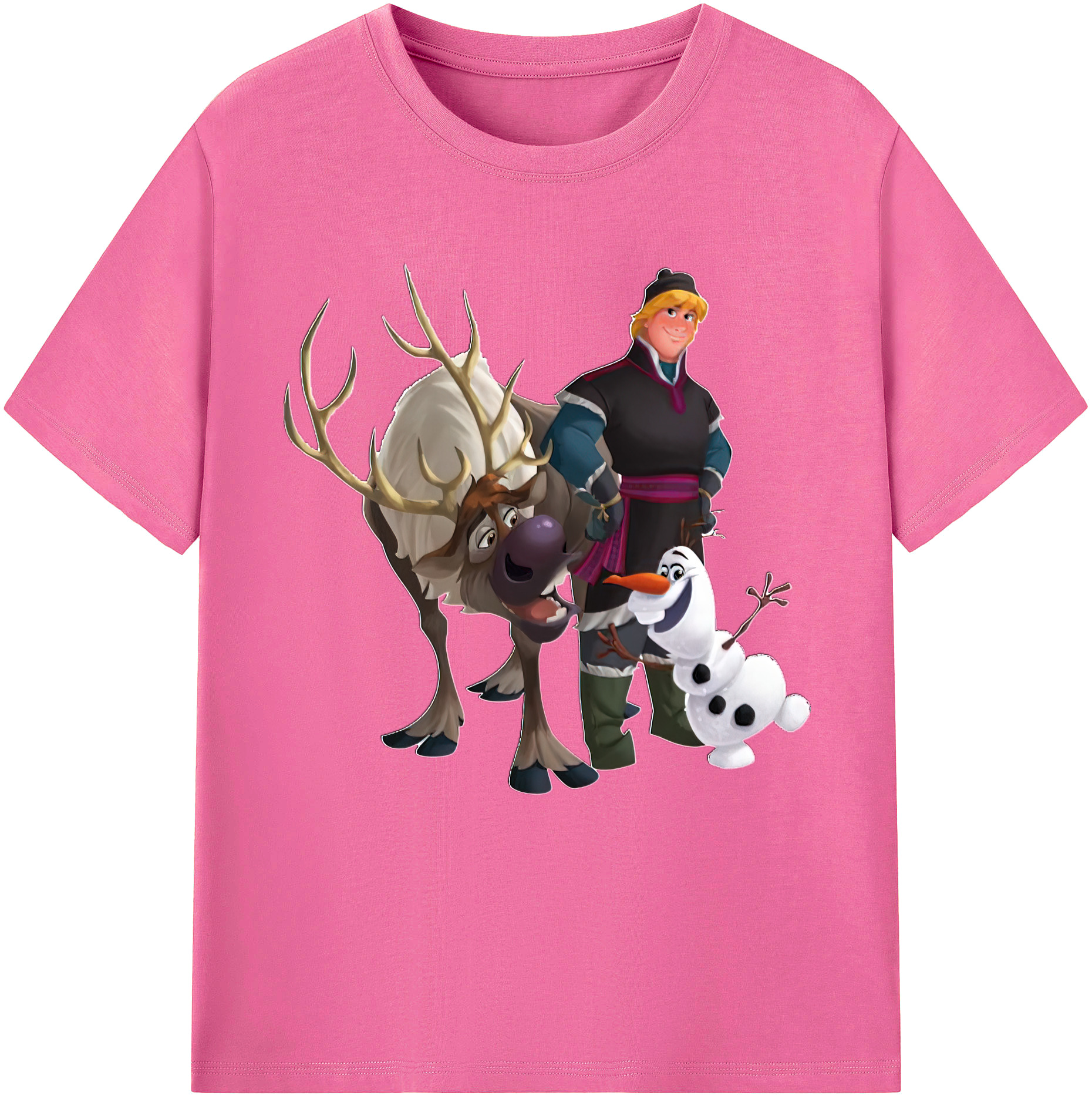 （画像用） アナと雪の女王 アンナ エルサ Frozen Anna Elsa レディースカジュアルプリントTシャツ（綿100％）